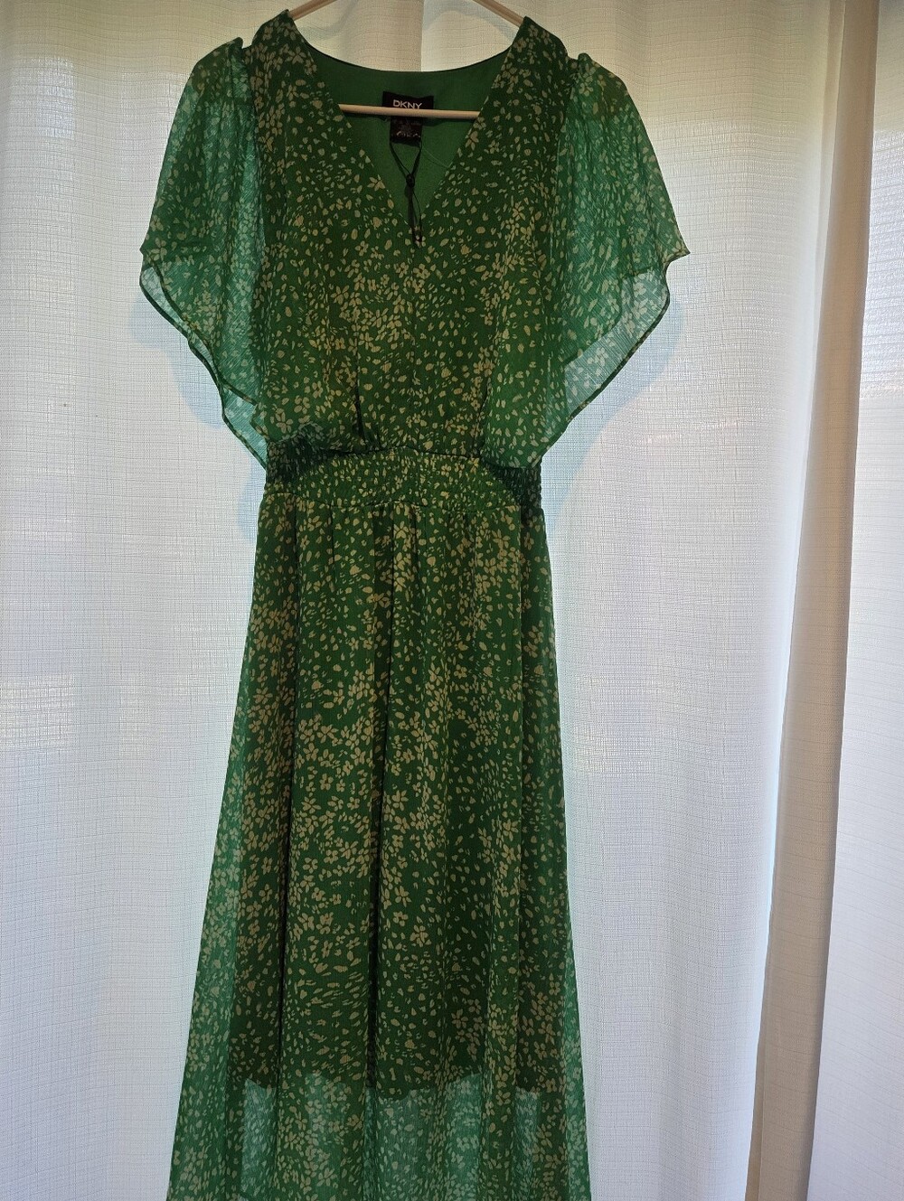 DKNY Green Floral Wrap Dress - Picture 2 of 3